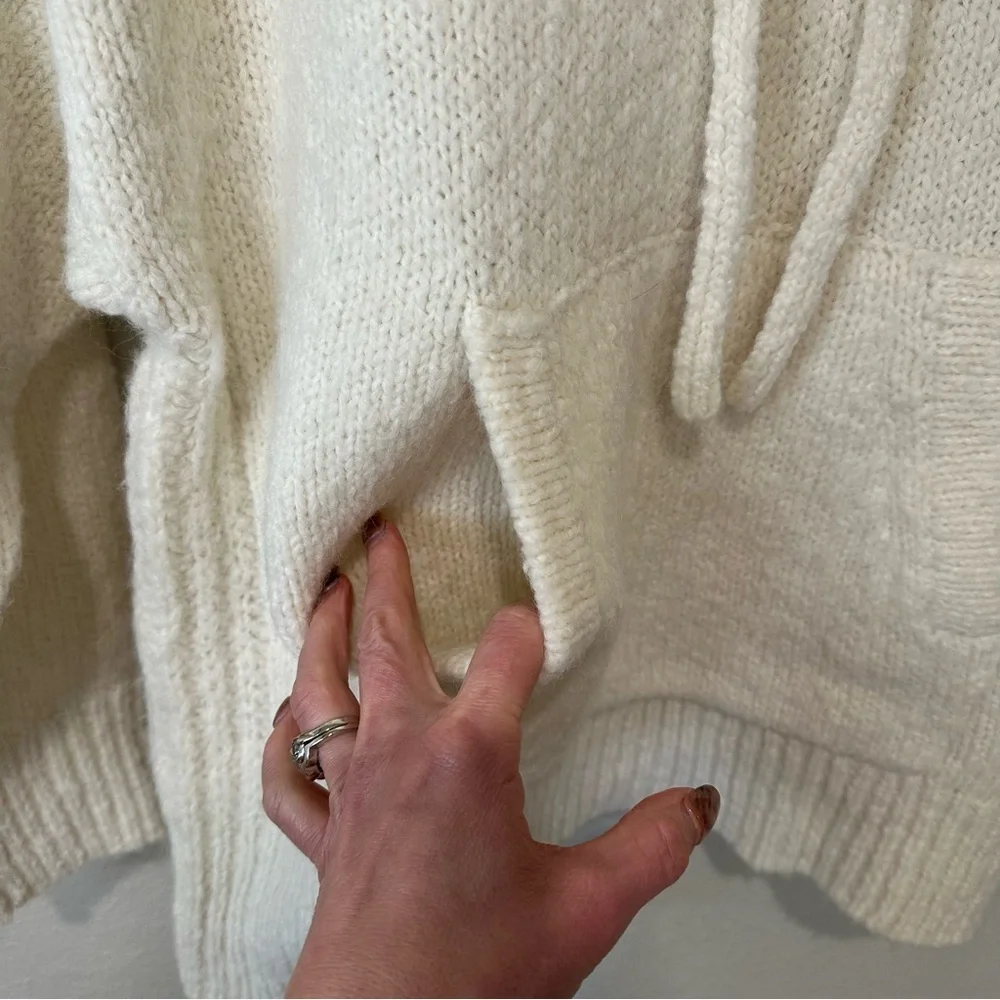 J. Crew Cozy Cream Knit Sweater Hoodie